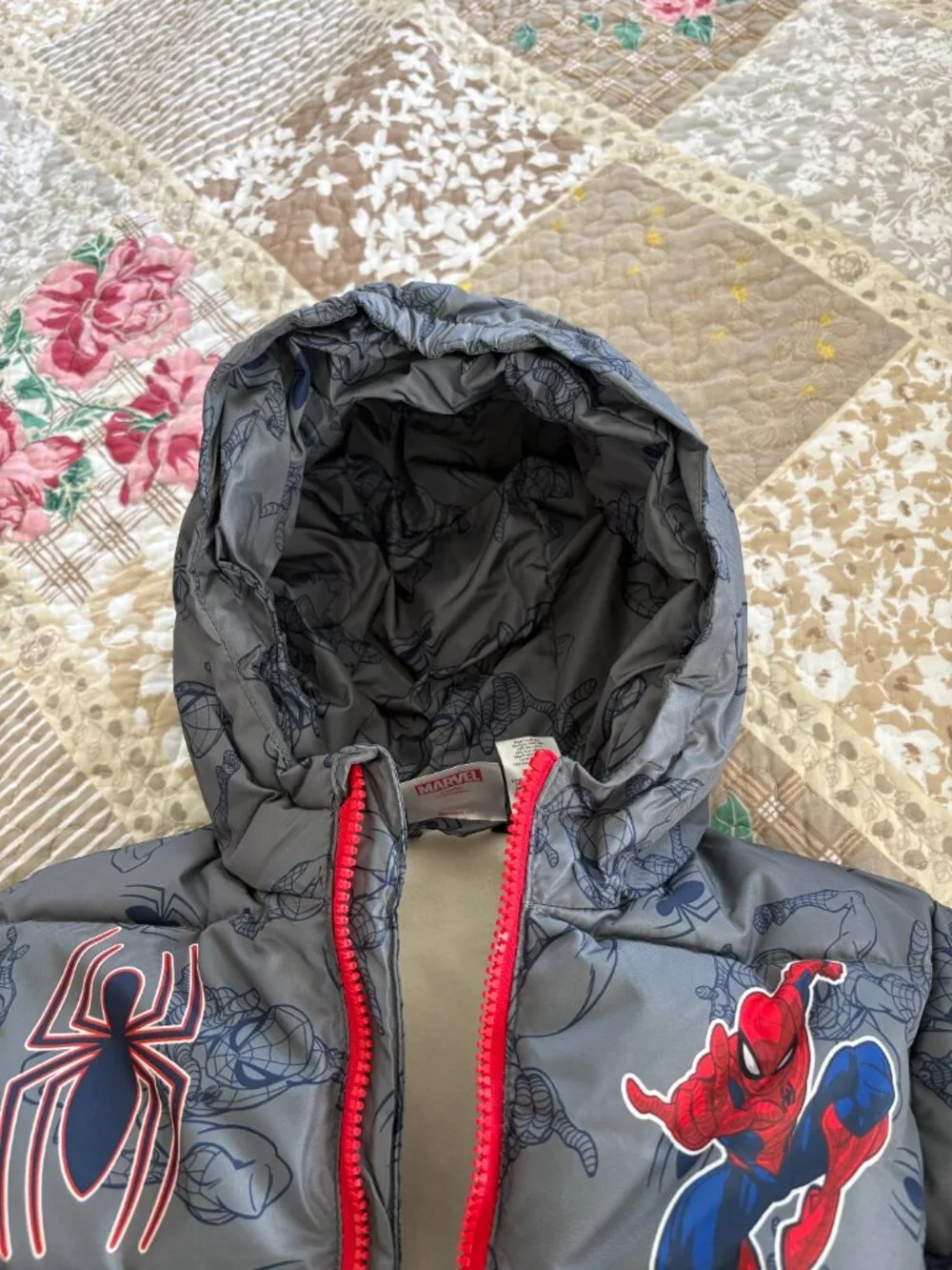 Marvel Spider-Man Toddler Boy Mid-Weight Hooded Puffer Jacket Size 4T
